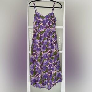 Jessica Simpson Purple and Green Floral A-Line Dress